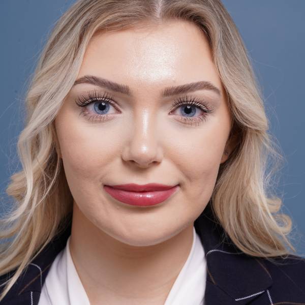 after rhinoplasty front view female patient case 798